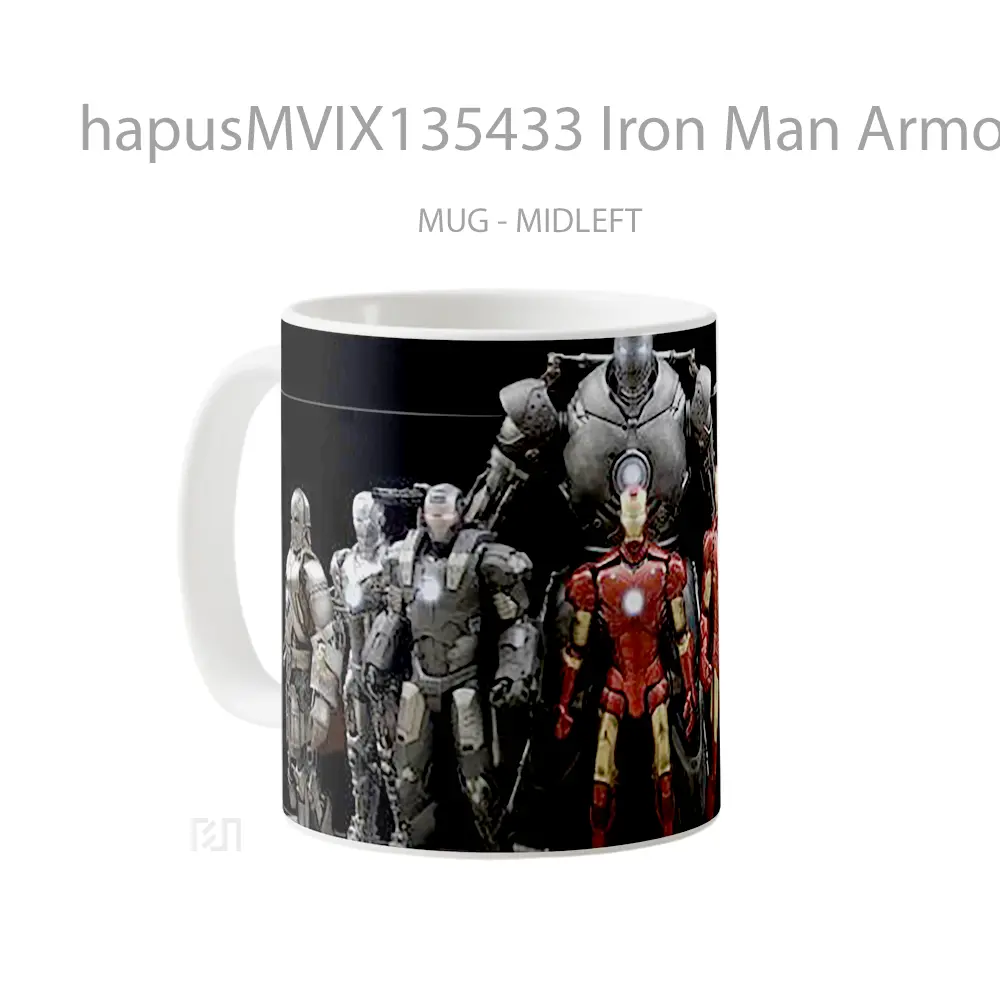 Mug Iron Man Armor Versions Gelas Superhero - All-side / Desain