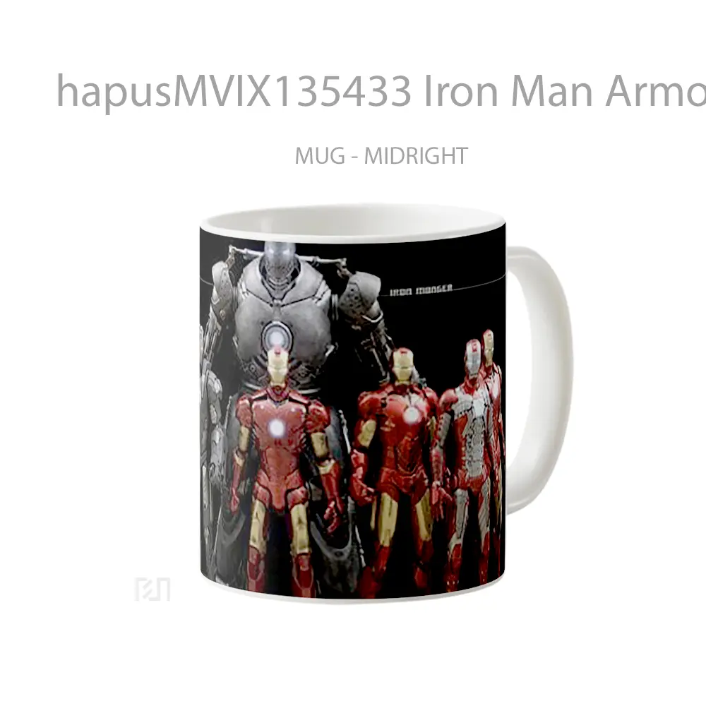 Mug Iron Man Armor Versions Gelas Superhero - All-side / Desain