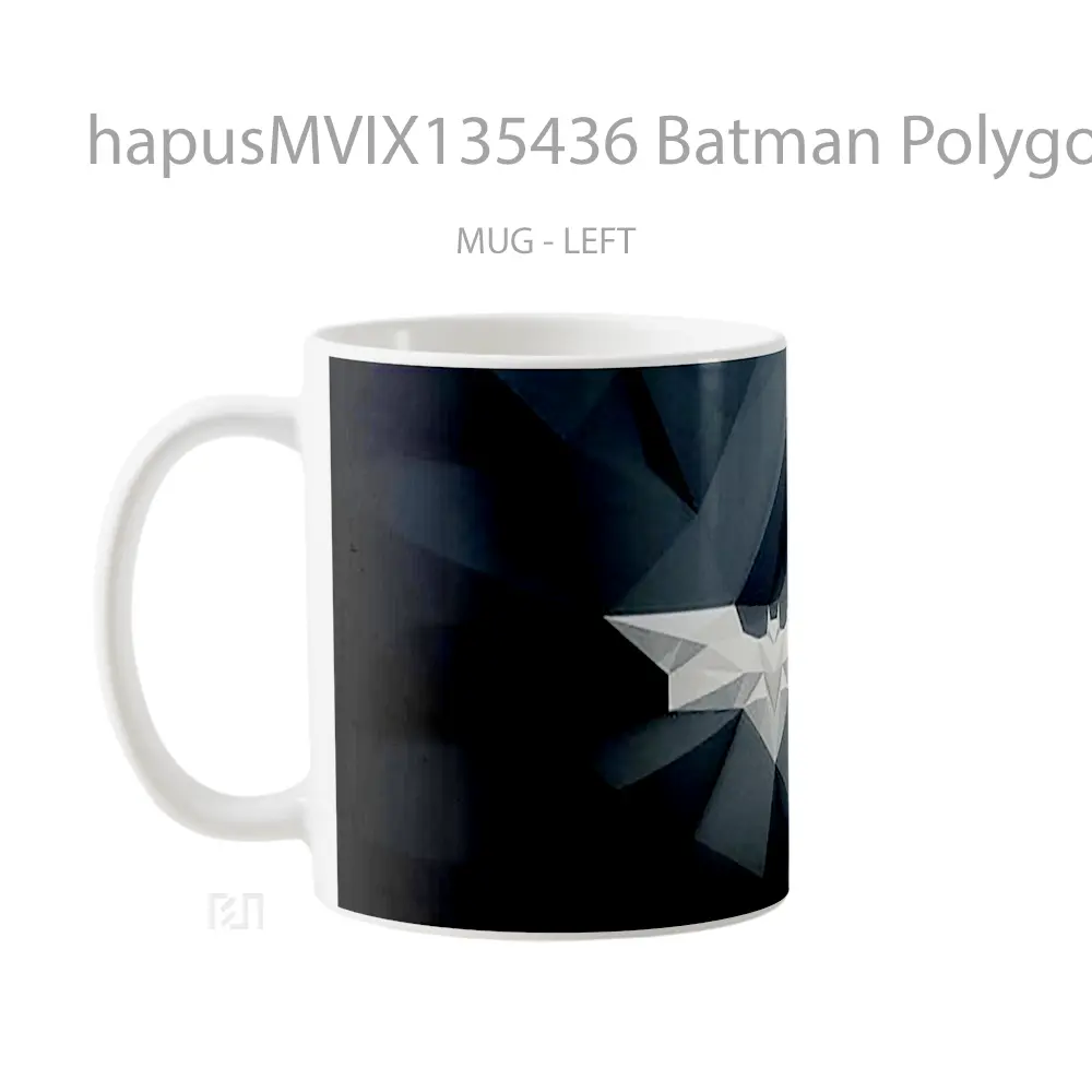 Mug Batman Polygonal Logo Gelas Superhero - All-side / Desain