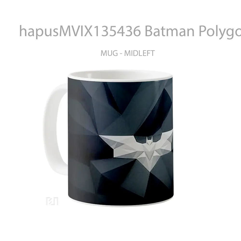 Mug Batman Polygonal Logo Gelas Superhero - All-side / Desain
