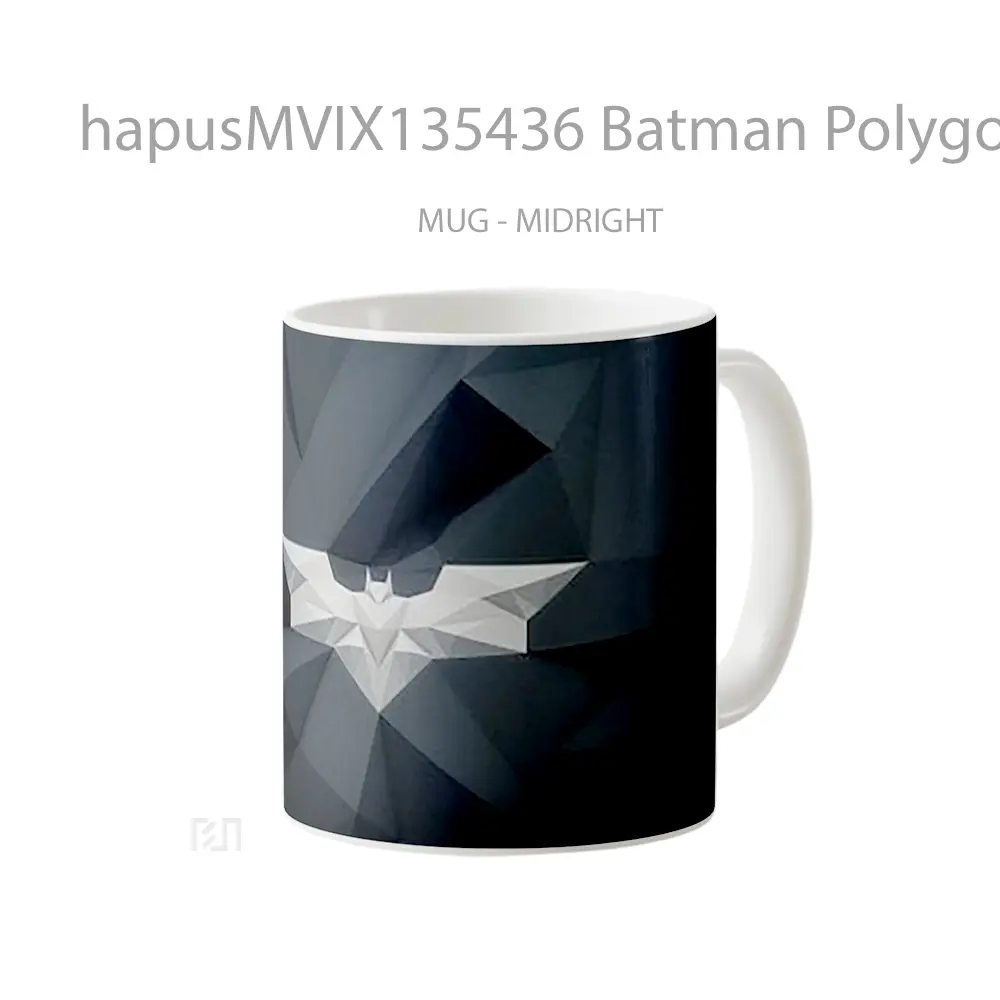Mug Batman Polygonal Logo Gelas Superhero - All-side / Desain