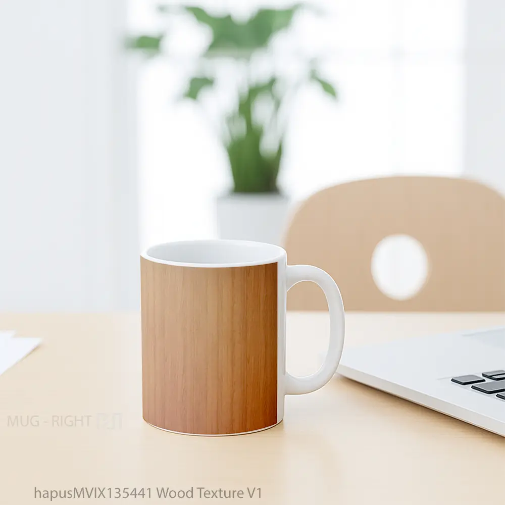 Mug Wood Texture V1 Gelas Keramik Unik - All-side / Desain