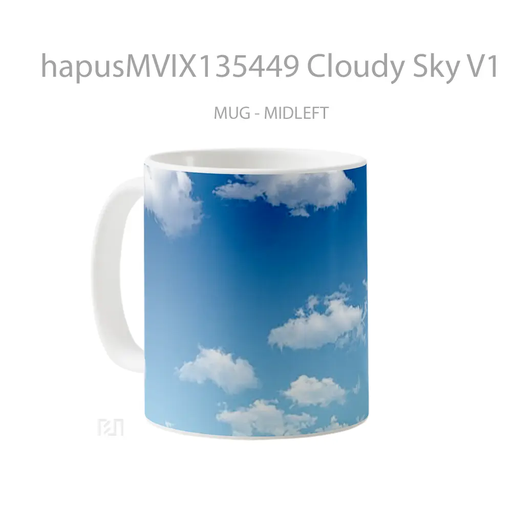 Mug Cloudy Sky V1 Gelas Pemandangan Alam - All-side / Desain