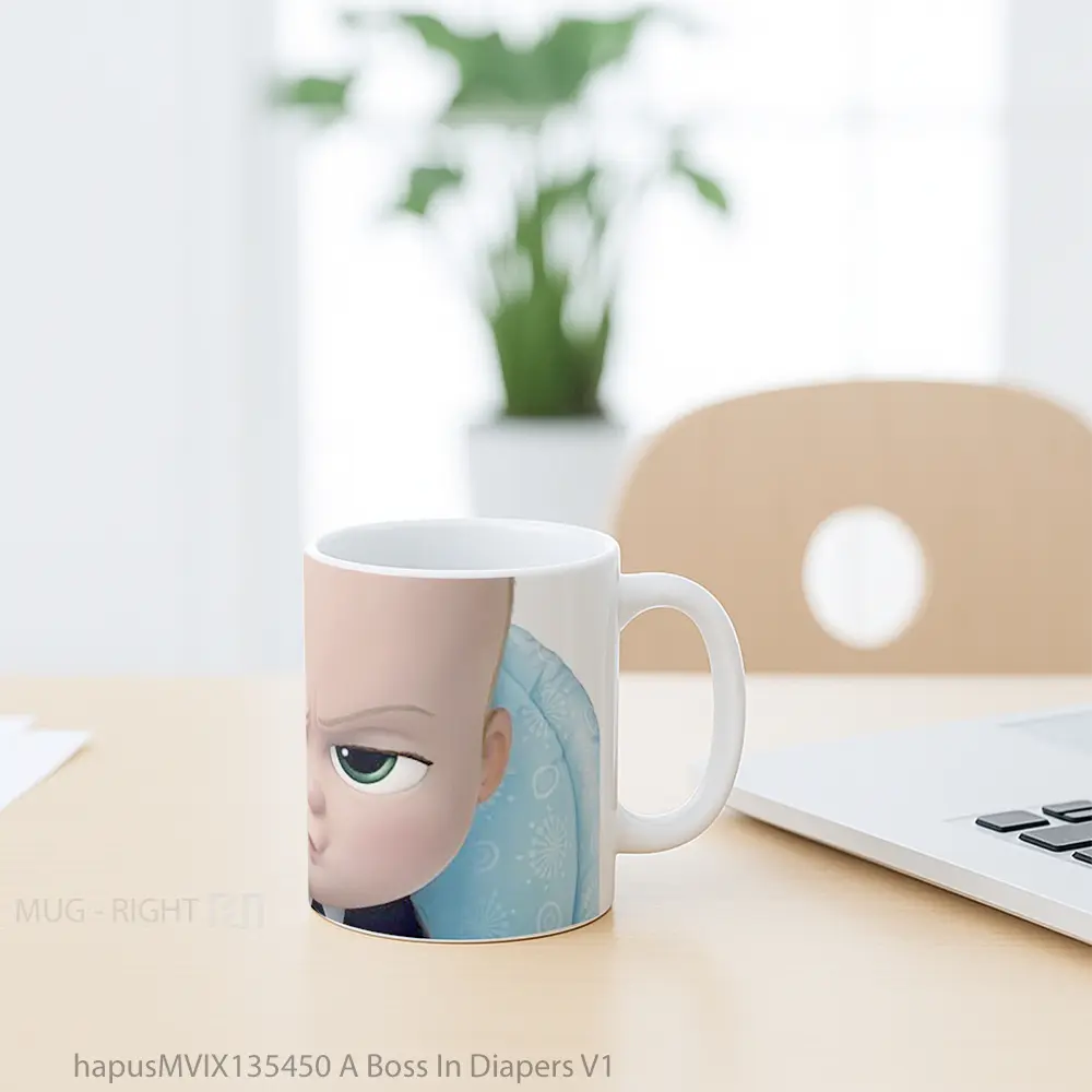 Mug A Boss In Diapers V1 Gelas Keramik Unik - All-side / Desain