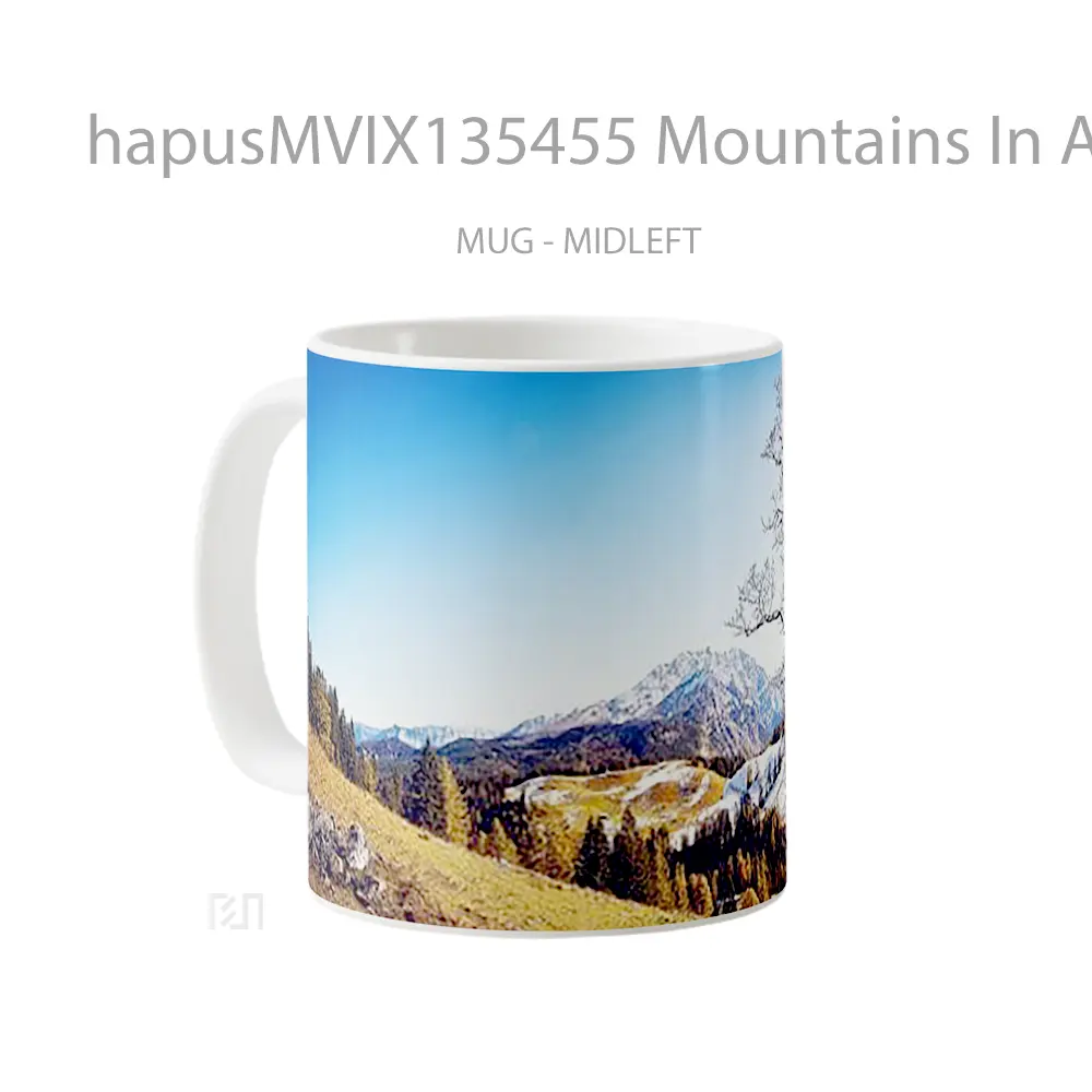 Mug Mountains In Autumn Gelas Pemandangan Alam - All-side / Desain