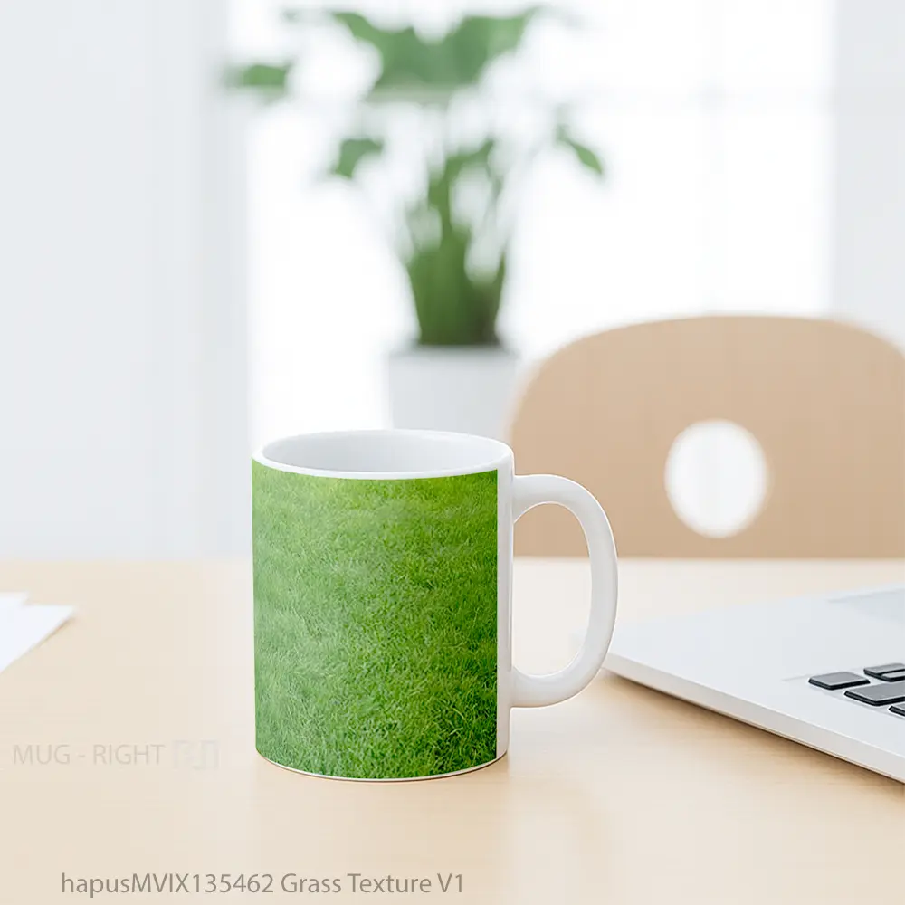 Mug Grass Texture V1 Gelas Keramik Unik - All-side / Desain