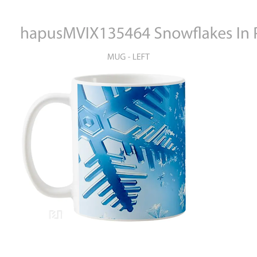 Mug Snowflakes In Perspective Gelas Keramik Unik - All-side / Desain