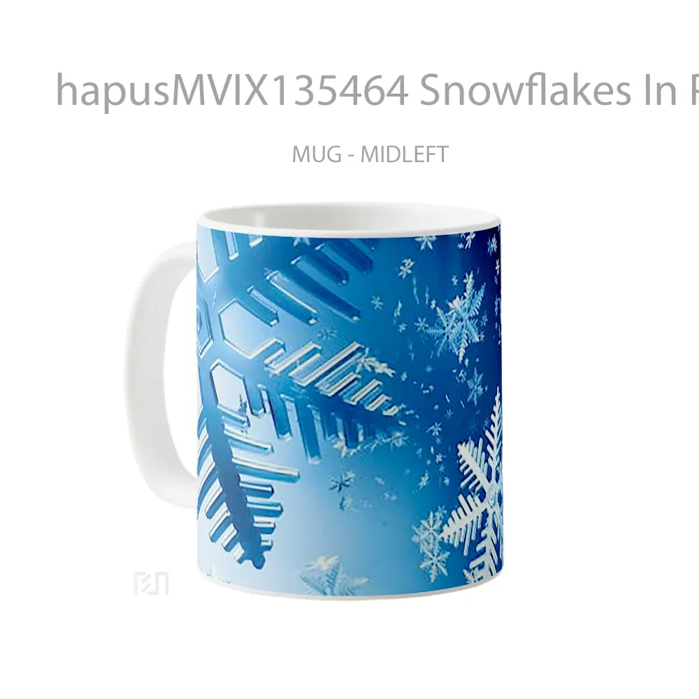 Mug Snowflakes In Perspective Gelas Keramik Unik - All-side / Desain