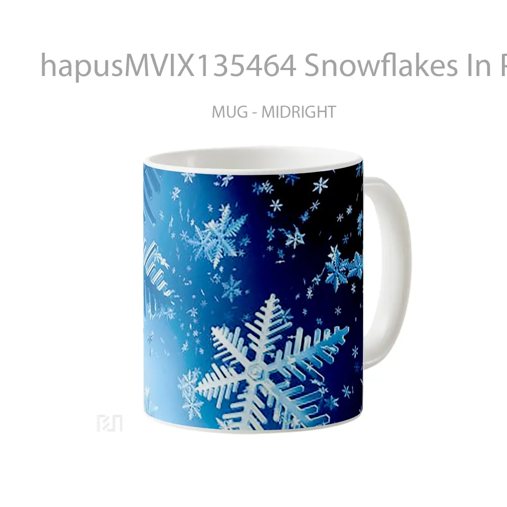 Mug Snowflakes In Perspective Gelas Keramik Unik - All-side / Desain