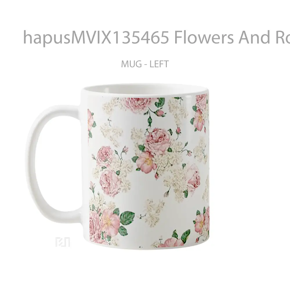 Mug Flowers And Roses Gelas Pemandangan Alam - All-side / Desain