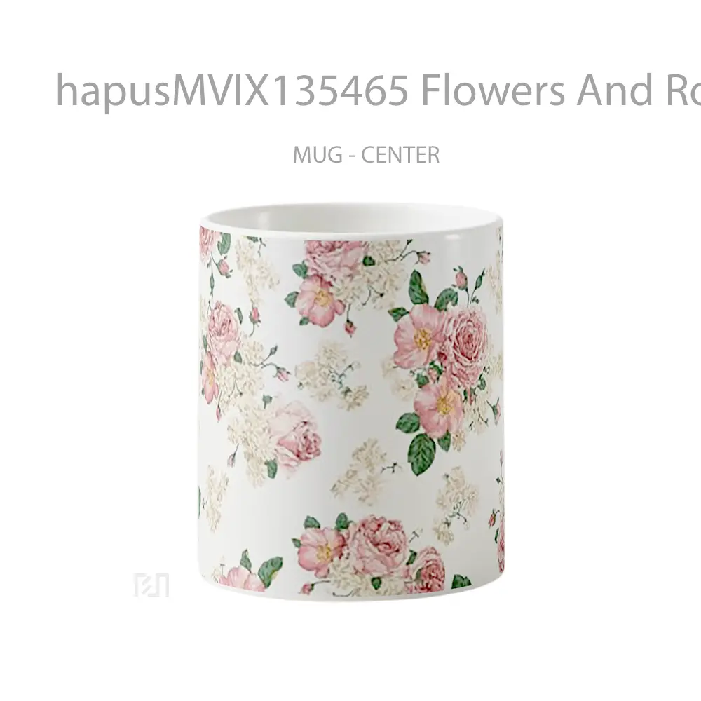 Mug Flowers And Roses Gelas Pemandangan Alam
