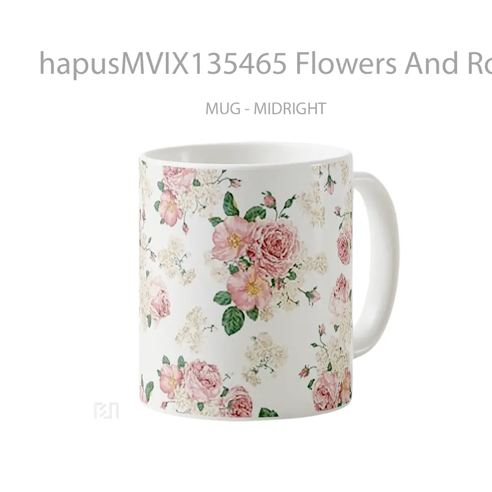 Mug Flowers And Roses Gelas Pemandangan Alam - All-side / Desain