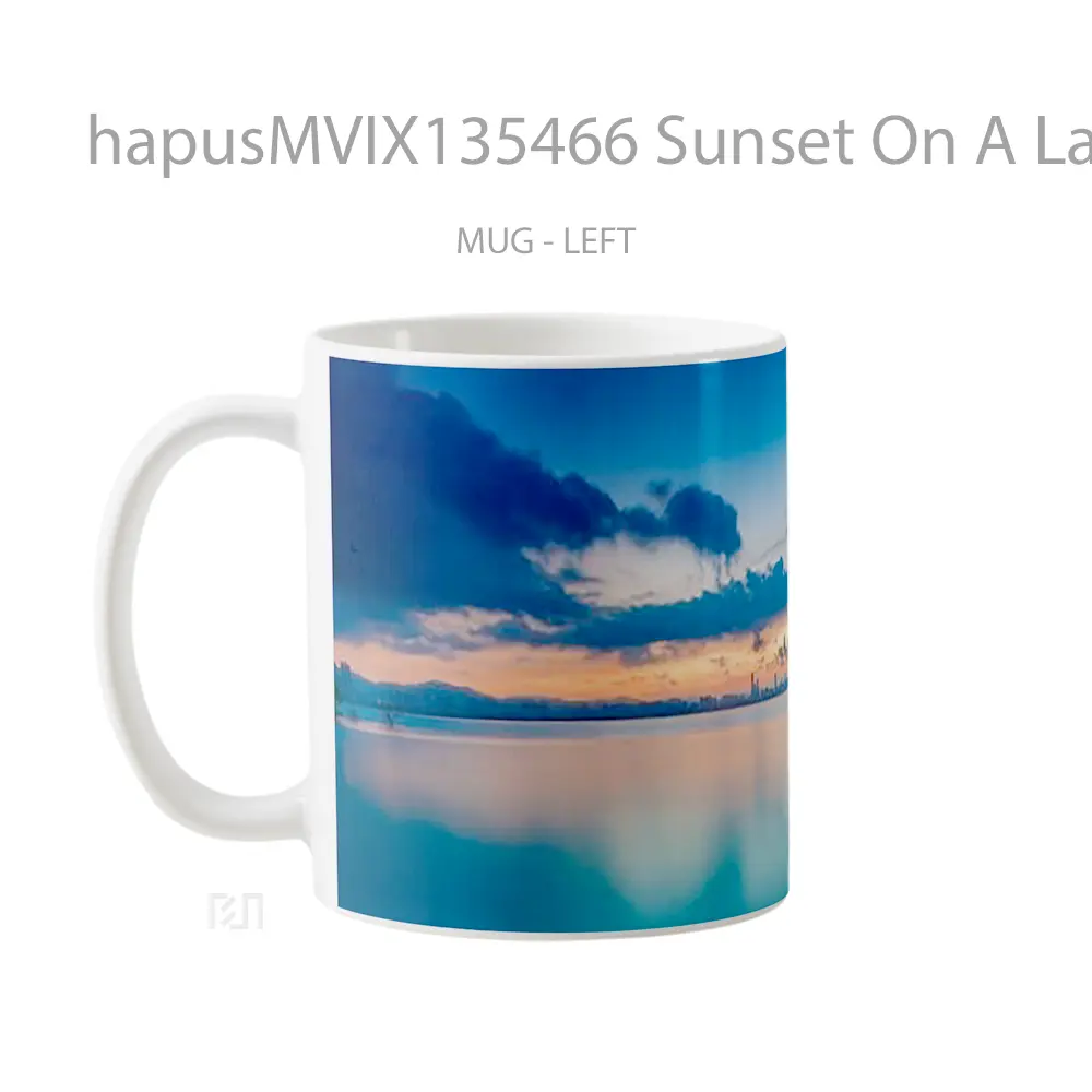 Mug Sunset On A Lake V1 Gelas Pemandangan Alam - All-side / Desain