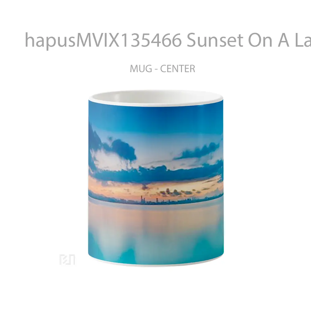 Mug Keramik Premium SNI - Mug Sunset On A Lake V1 Gelas Pemandangan Alam