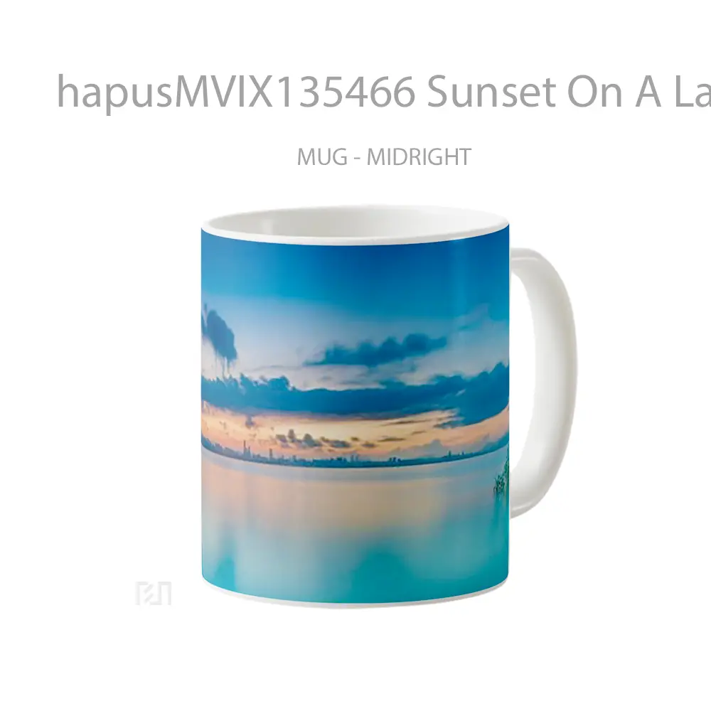 Mug Sunset On A Lake V1 Gelas Pemandangan Alam - All-side / Desain