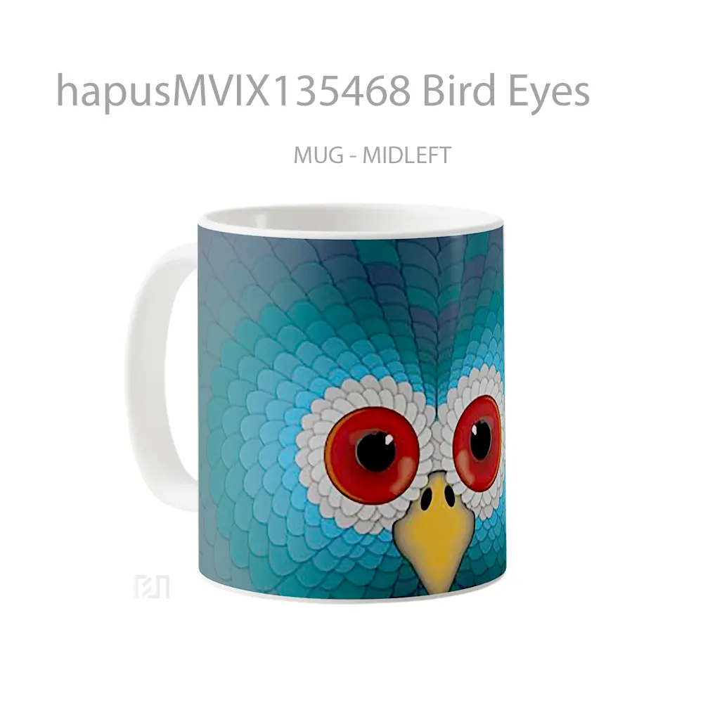 Mug Bird Eyes Gelas Hewan Lucu - All-side / Desain