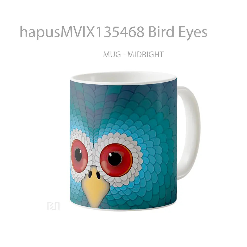 Mug Bird Eyes Gelas Hewan Lucu - All-side / Desain