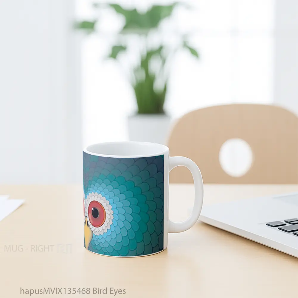 Mug Bird Eyes Gelas Hewan Lucu - All-side / Desain