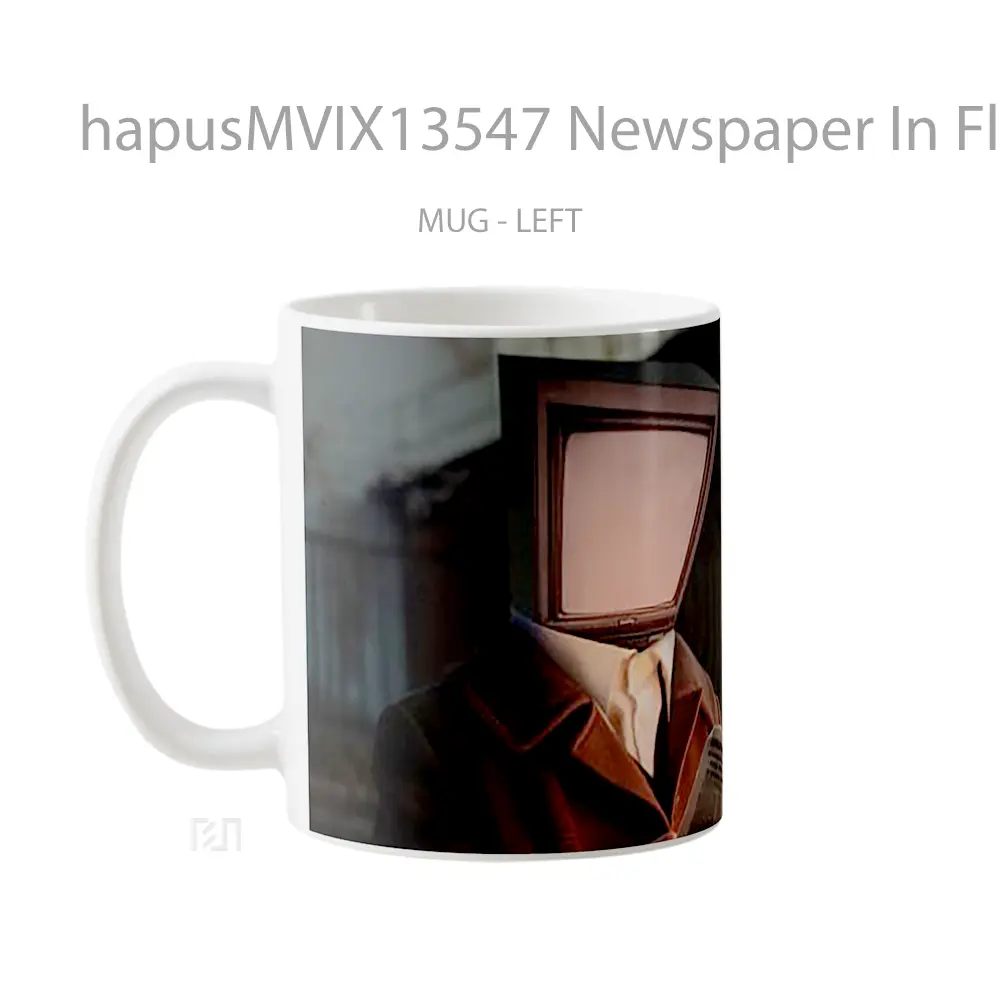 Mug Newspaper In Flames Gelas Keramik Unik - All-side / Desain