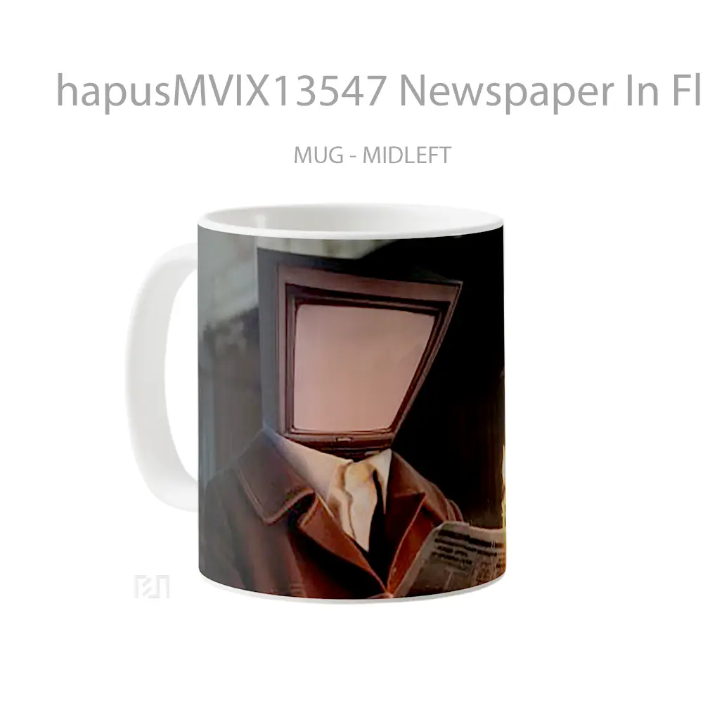 Mug Newspaper In Flames Gelas Keramik Unik - All-side / Desain