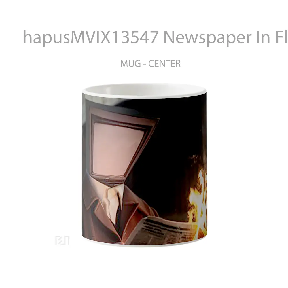 Mug Newspaper In Flames Gelas Keramik Unik