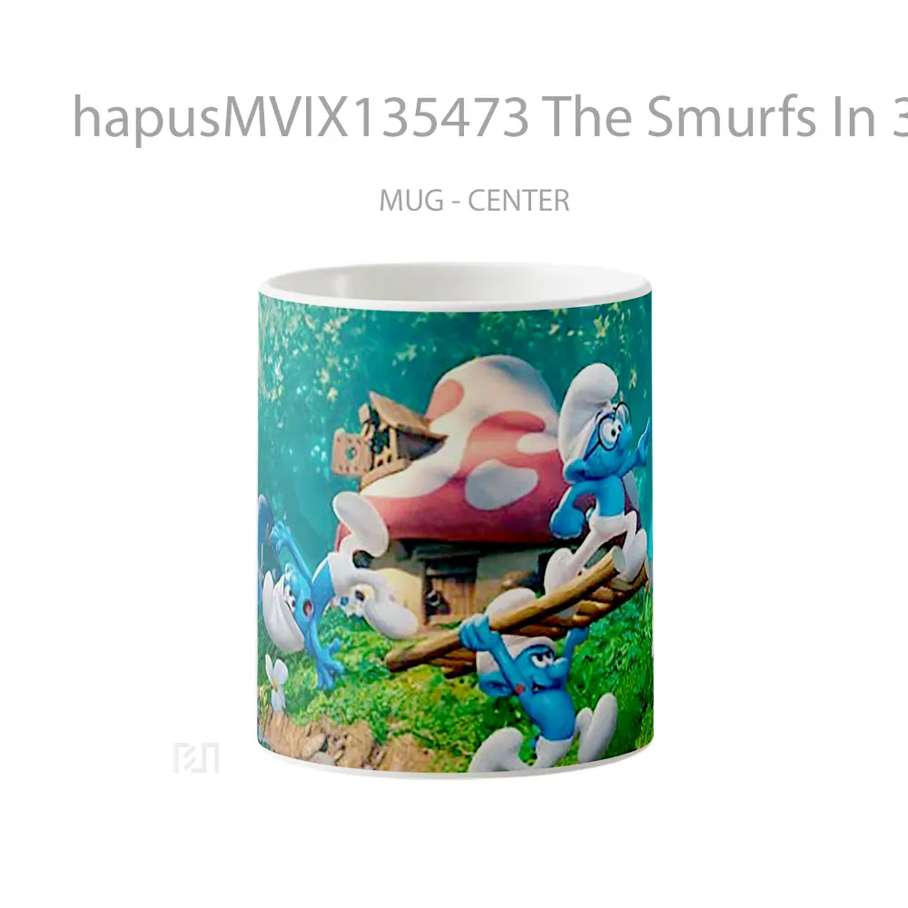 Mug The Smurfs In 3D Gelas Keramik Unik