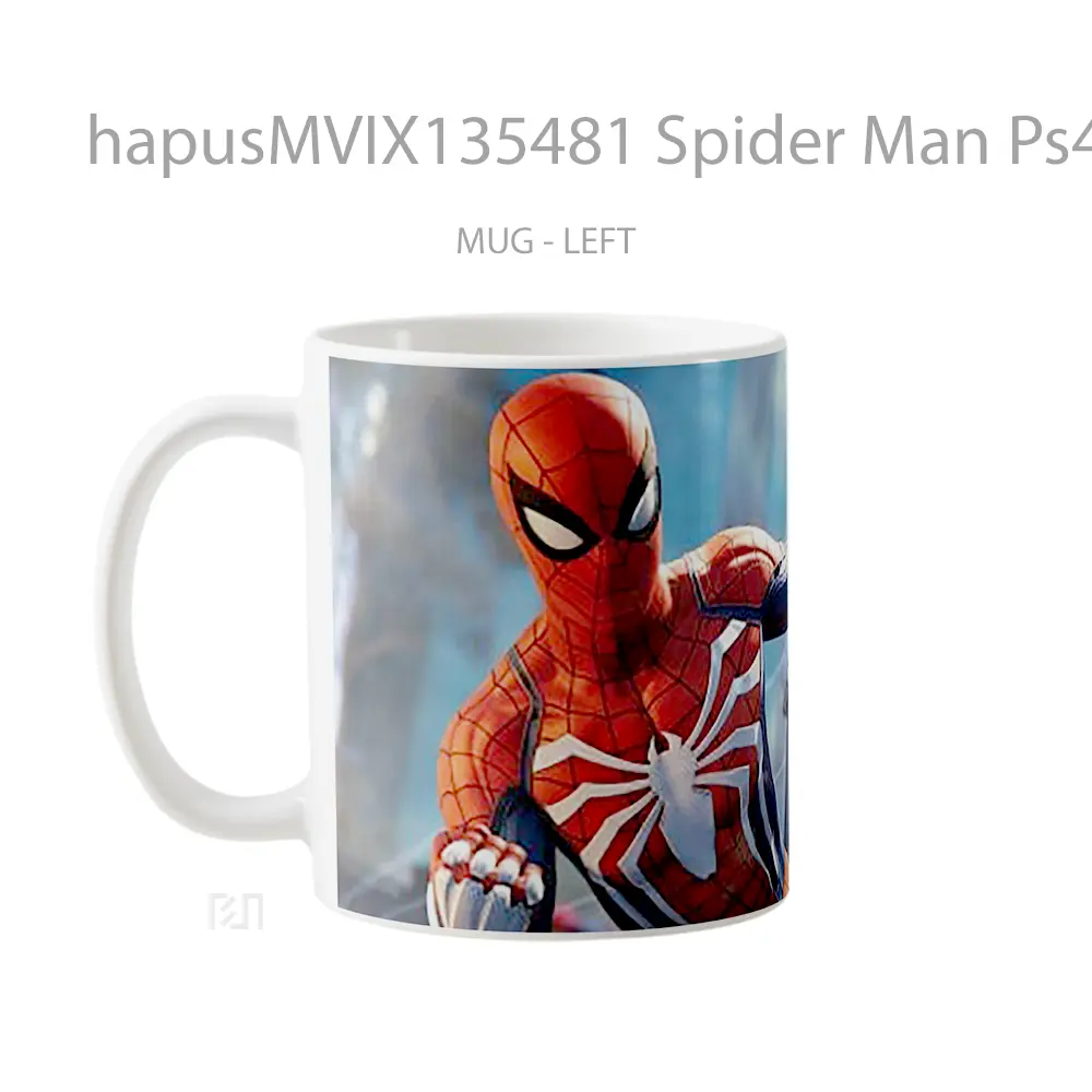 Mug Spider Man Ps4 Spiderman With Hand Held Gelas Superhero - All-side / Desain