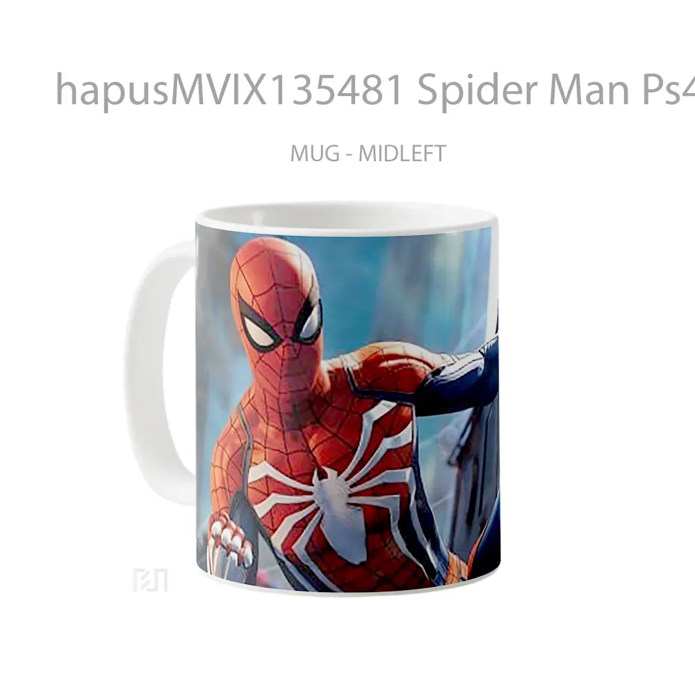Mug Spider Man Ps4 Spiderman With Hand Held Gelas Superhero - All-side / Desain