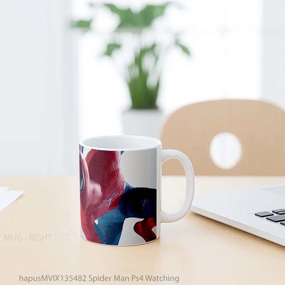 Mug Spider Man Ps4 Watching Gelas Superhero - All-side / Desain