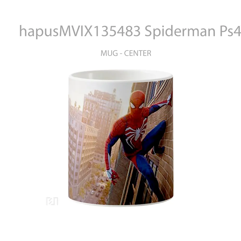Mug Spiderman Ps4 Spider Man Climbing A Building Gelas Superhero