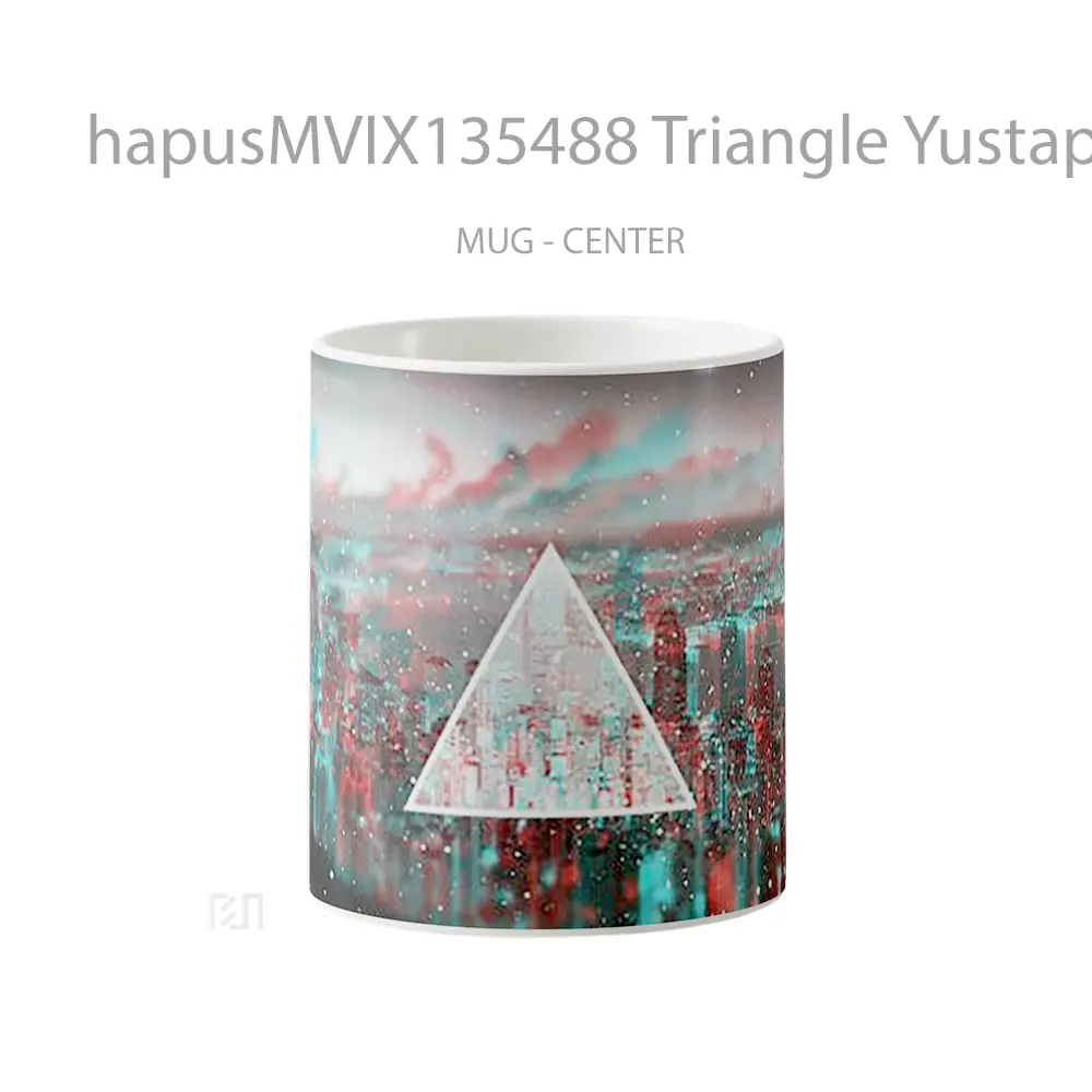 Mug Triangle Yustapuesto In Some Buildings Gelas Keramik Unik