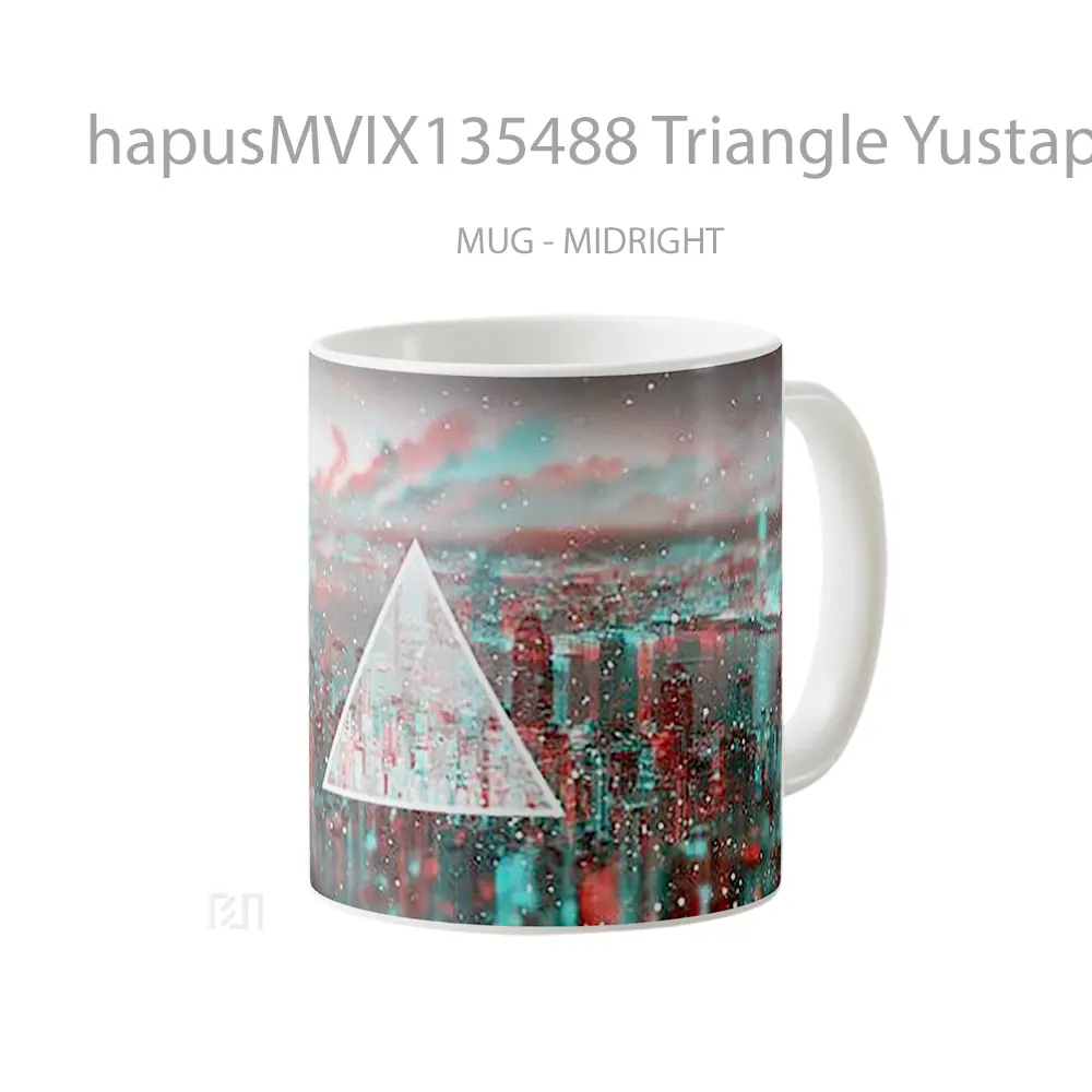 Mug Triangle Yustapuesto In Some Buildings Gelas Keramik Unik - All-side / Desain