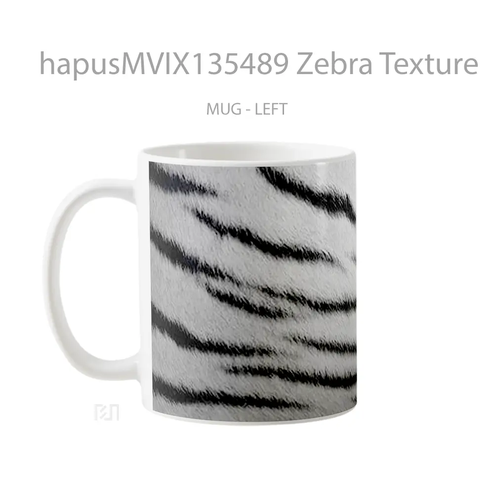 Mug Zebra Texture Gelas Keramik Unik - All-side / Desain