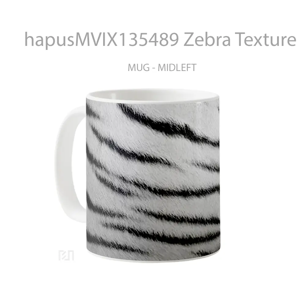 Mug Zebra Texture Gelas Keramik Unik - All-side / Desain