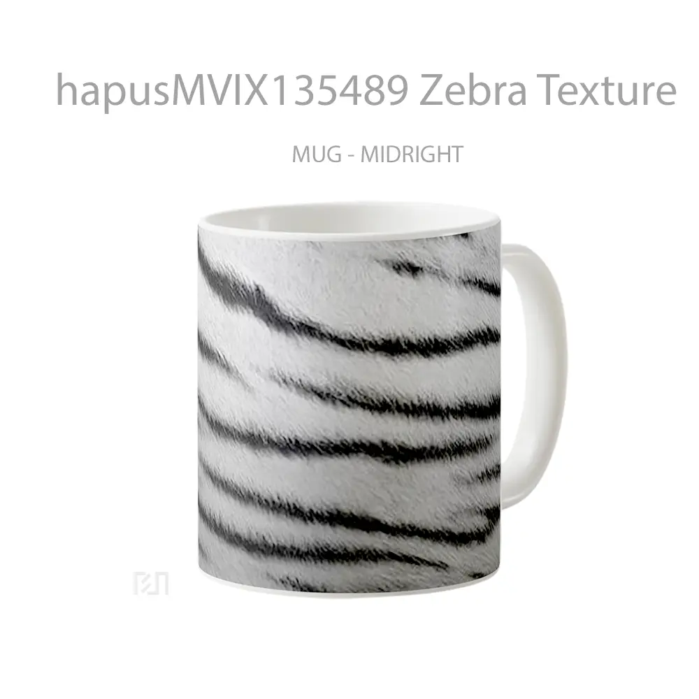 Mug Zebra Texture Gelas Keramik Unik - All-side / Desain