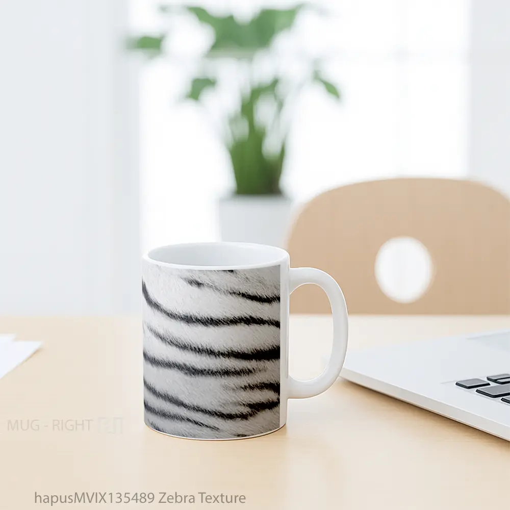 Mug Zebra Texture Gelas Keramik Unik - All-side / Desain