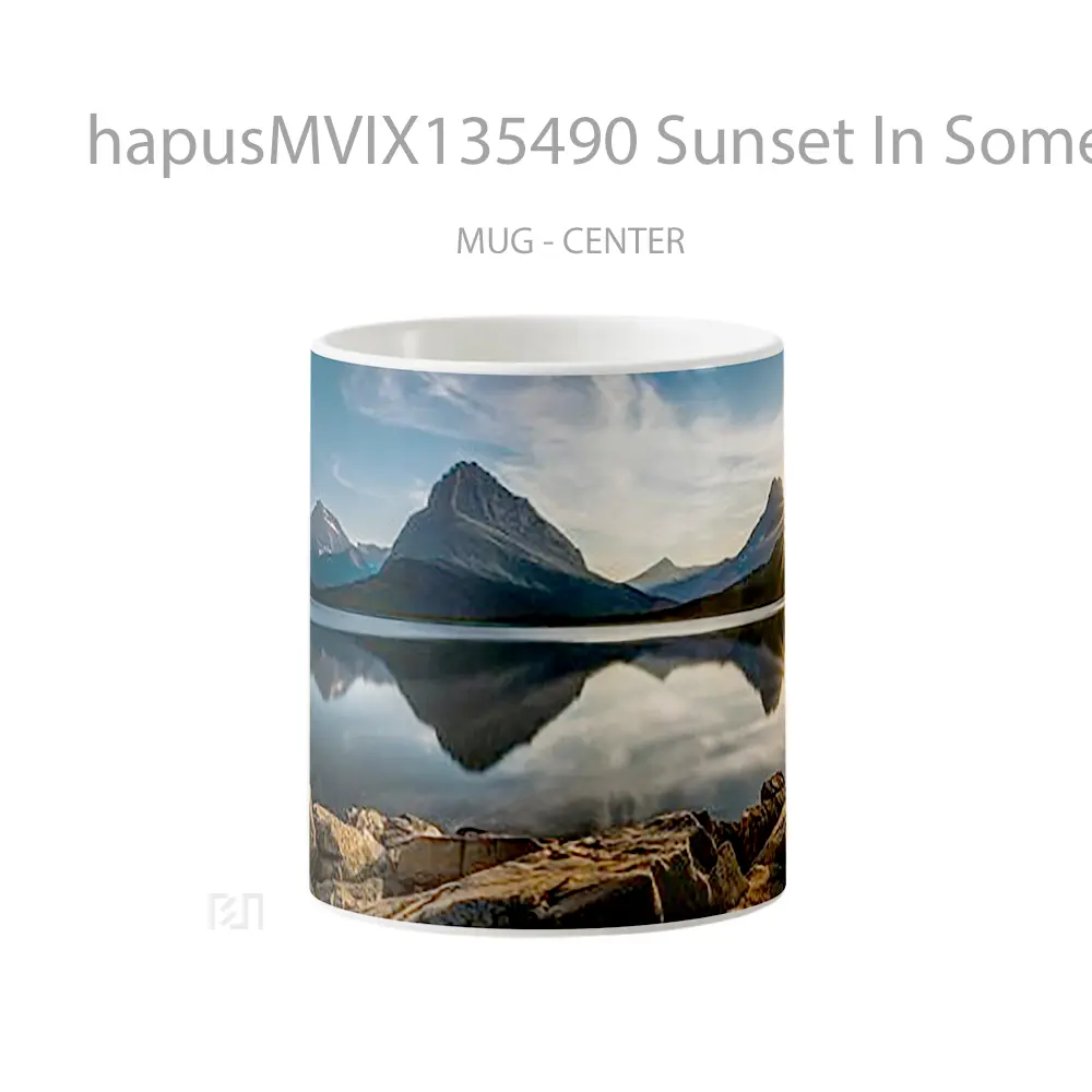 Mug Sunset In Some Mountains Gelas Pemandangan Alam