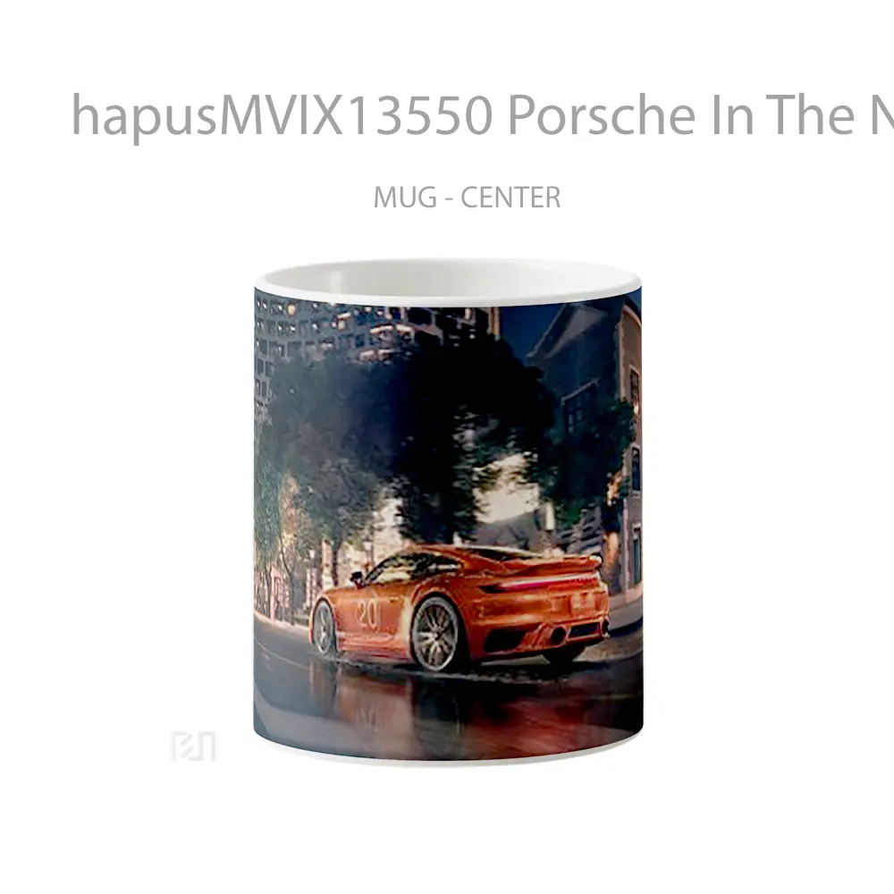 Mug Porsche In The Night Cangkir Mobil