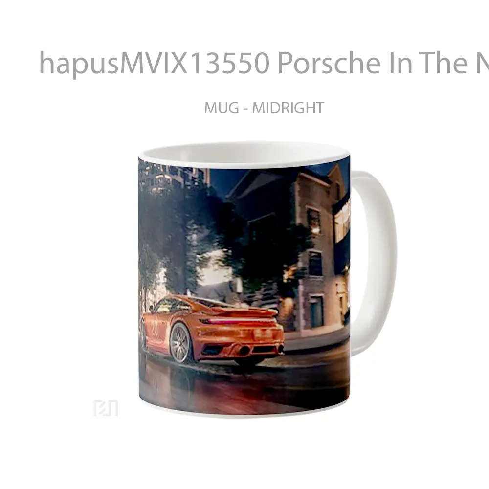 Mug Porsche In The Night Cangkir Mobil - All-side / Desain