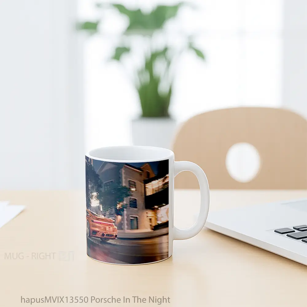 Mug Porsche In The Night Cangkir Mobil - All-side / Desain
