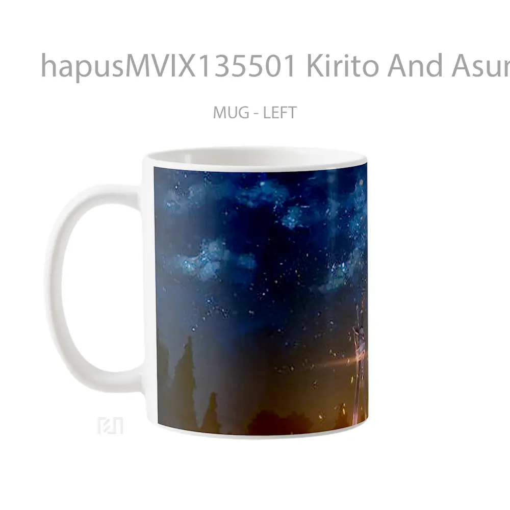 Mug Kirito And Asuna S Sword Gelas Keramik Unik - Tampak Kiri