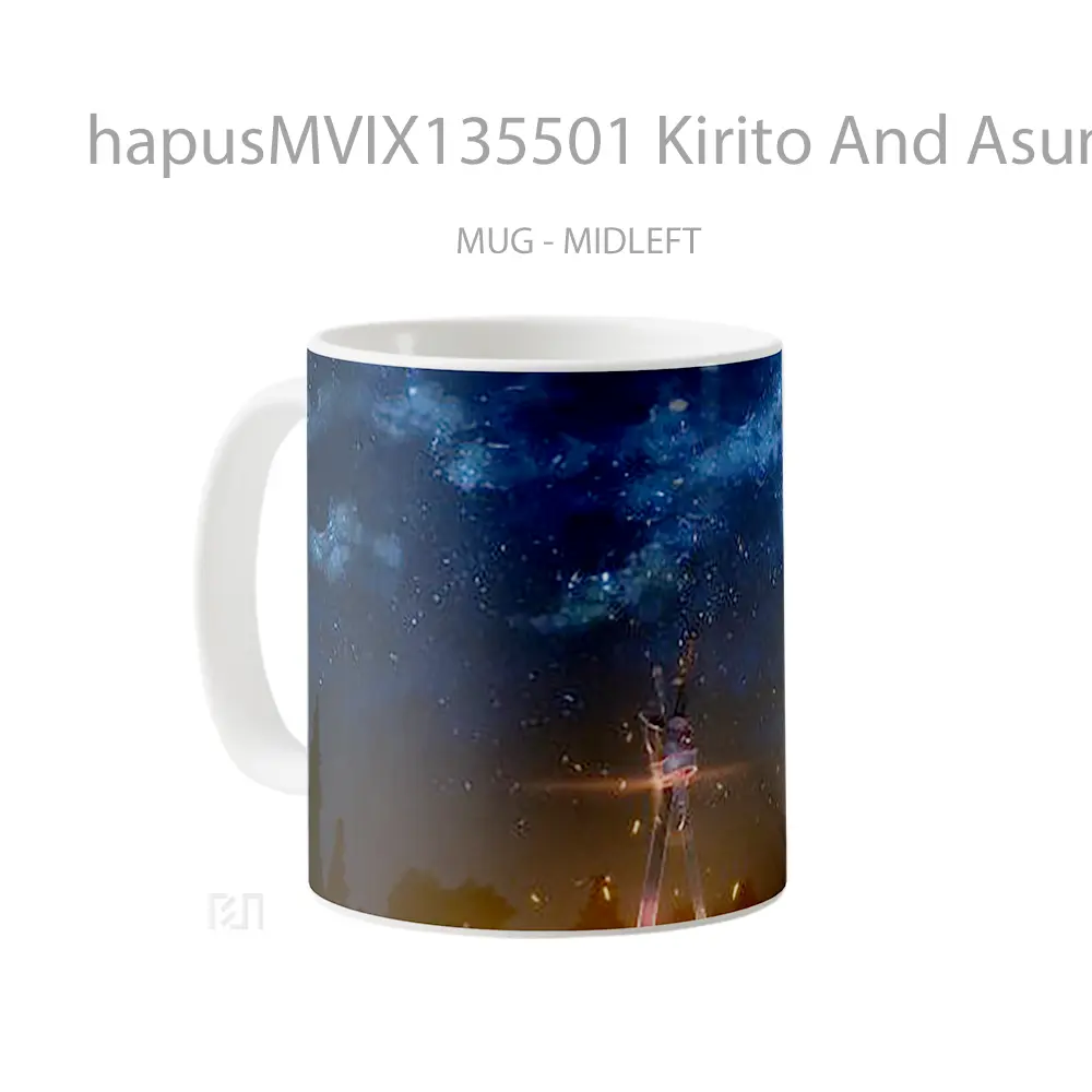 Mug Kirito And Asuna S Sword Gelas Keramik Unik - Tampak Kiri