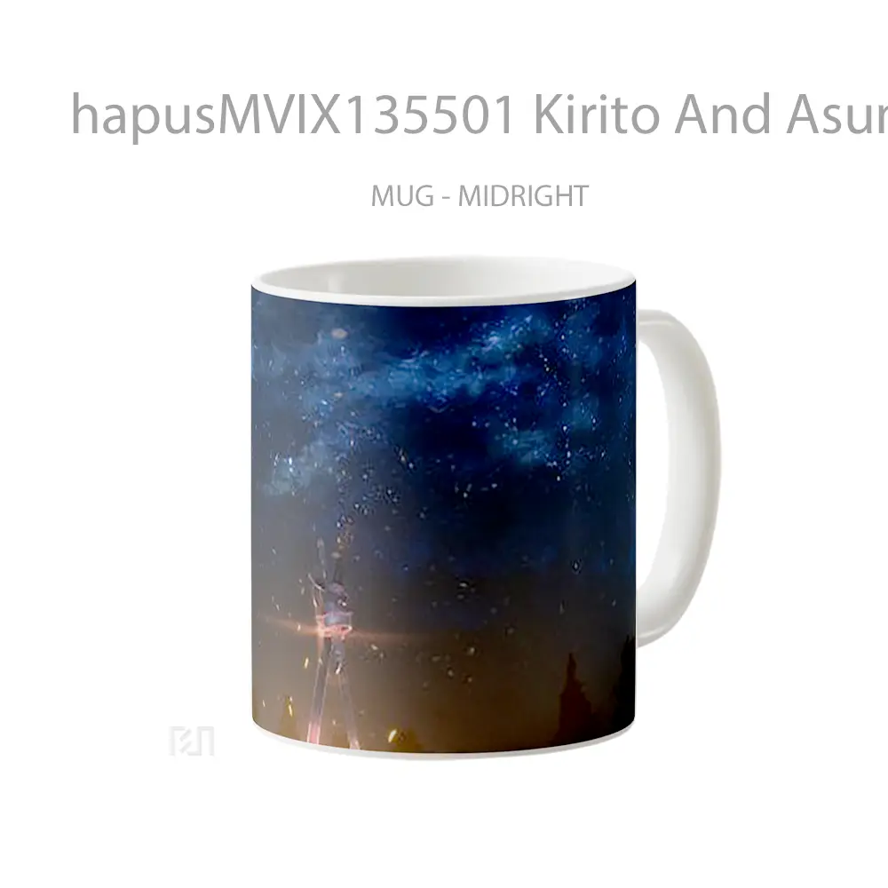 Mug Kirito And Asuna S Sword Gelas Keramik Unik - Tampak Kiri