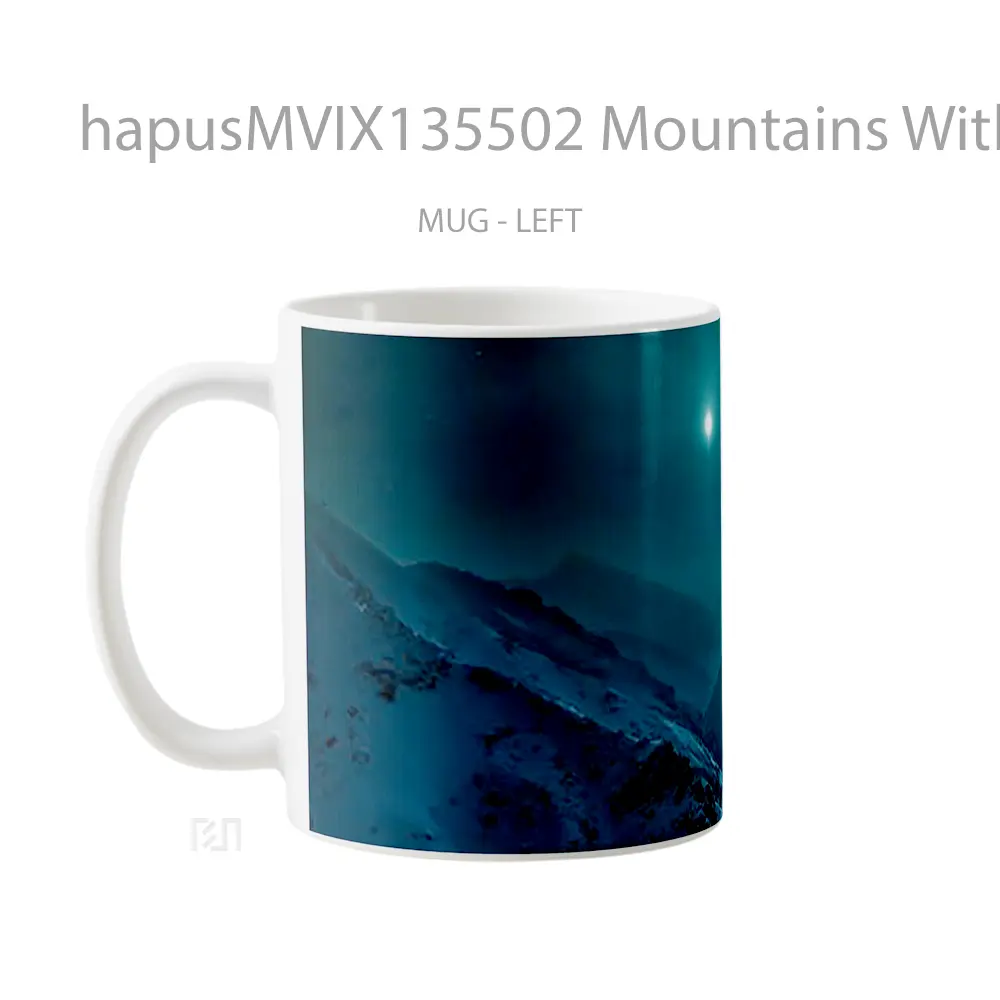 Mug Mountains With Moonlight Gelas Pemandangan Alam - All-side / Desain