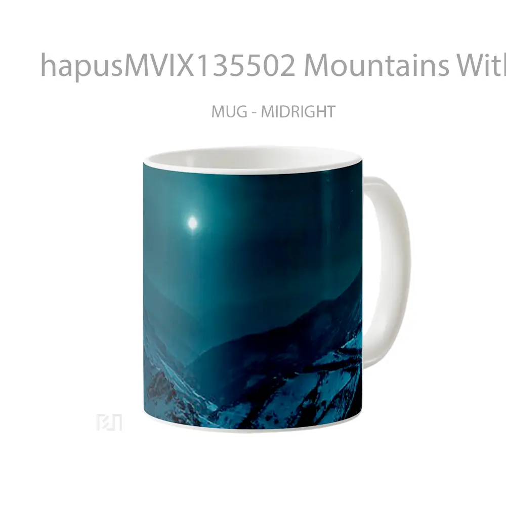 Mug Mountains With Moonlight Gelas Pemandangan Alam - All-side / Desain
