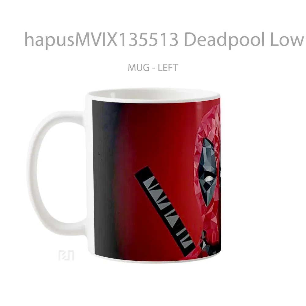 Mug Deadpool Low Poly Art Gelas Superhero - All-side / Desain