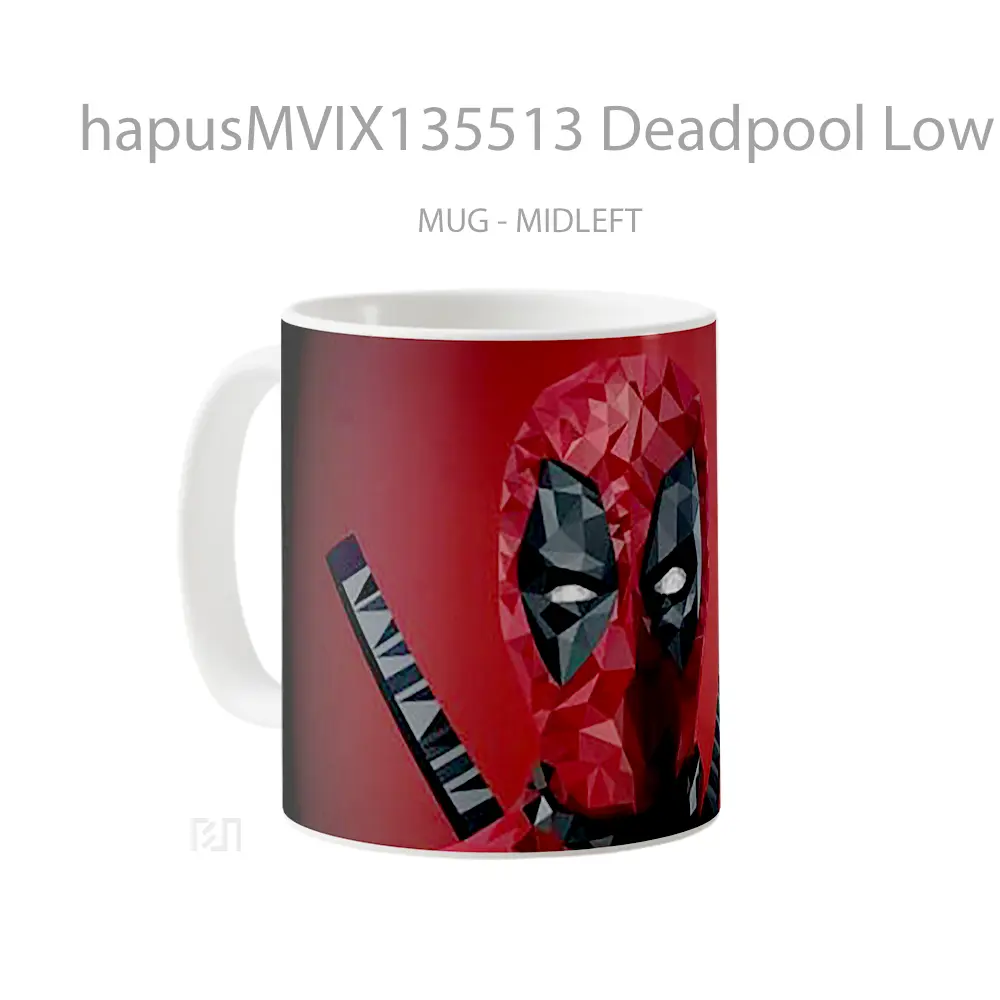 Mug Deadpool Low Poly Art Gelas Superhero - All-side / Desain