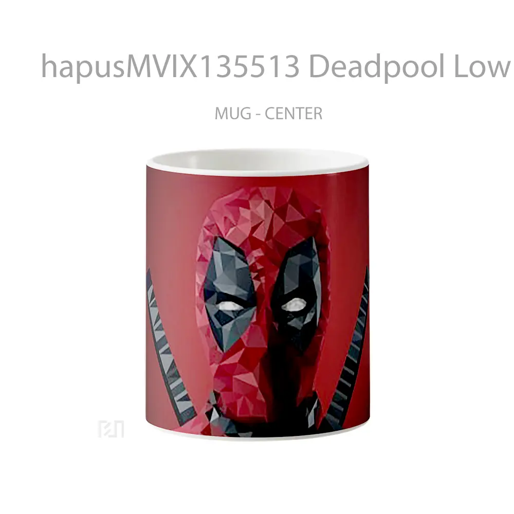 Mug Deadpool Low Poly Art Gelas Superhero