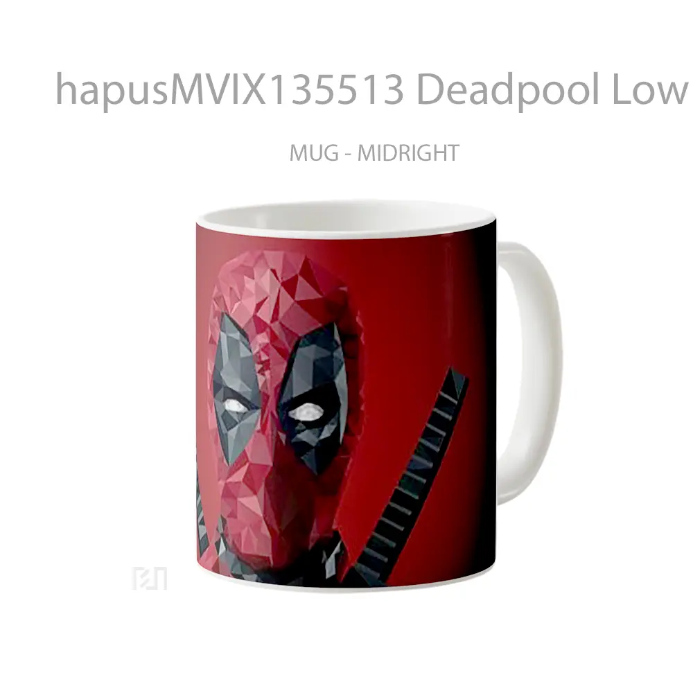 Mug Deadpool Low Poly Art Gelas Superhero - All-side / Desain