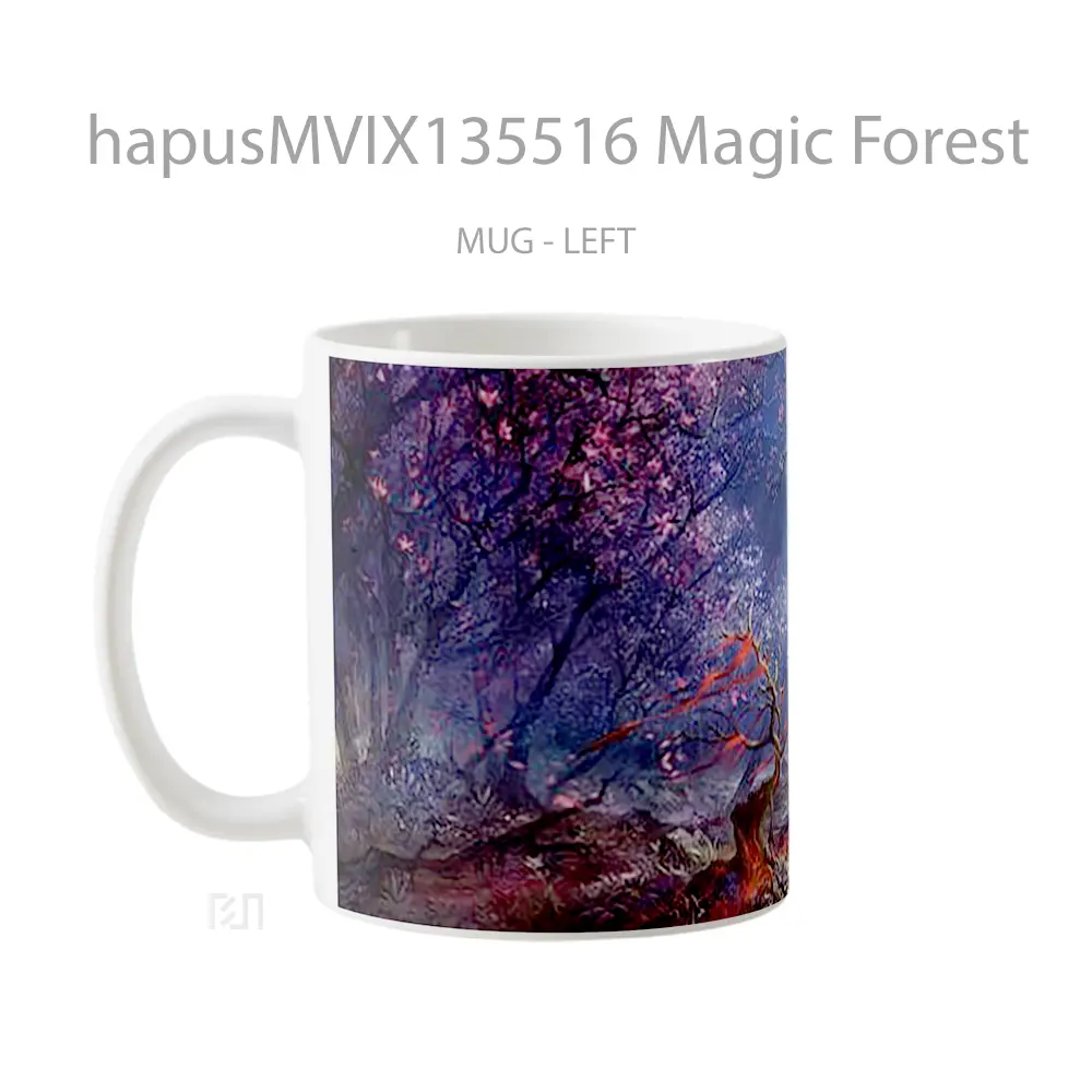 Mug Magic Forest Gelas Pemandangan Alam - All-side / Desain